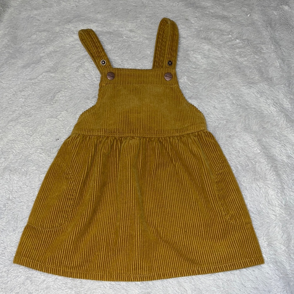 Zara 12-18 month yellow corduroy dress